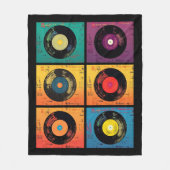 70er Vinyl Record Muster Retro Fleecedecke (Vorderseite)