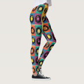 70er Vinyl Record Muster Retro Leggings (Rechts)