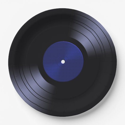 70er Vinyl Record Retro Pappteller (Vorderseite)