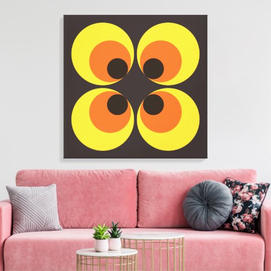 70er Wallpaper Leinwanddruck (Insitu (Wohnzimmer))