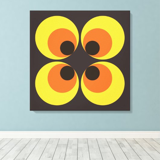 70er Wallpaper Leinwanddruck (Insitu (Holzboden))