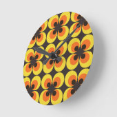 70er Wallpaper Runde Wanduhr (Winkel)