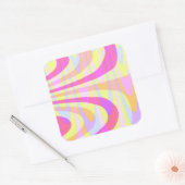 70er Wirbel Quadratischer Aufkleber (Umschlag)