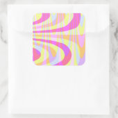 70er Wirbel Quadratischer Aufkleber (Tasche)