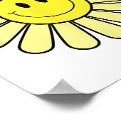 70er Yellow Smile Face Blume Shirt Happy Peace Smi Poster (Ecke)