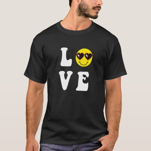 70er Yellow Smile Face Shirt Niedlich Happy Peace (Vorderseite)