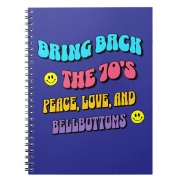 70er zurückbringen notizblock