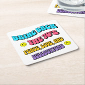 70er zurückbringen rechteckiger pappuntersetzer (angewinkelt)