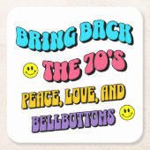 70er zurückbringen rechteckiger pappuntersetzer (Vorderseite)