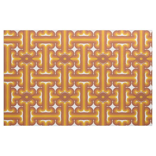 70erbraunes und orange Weidenmuster Stoff (Fat Quarter (45,7 x 55,9 cm))