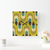 70s 60s inspired wall clock quadratische wanduhr (Zuhause)