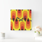 70s 60s inspired wall clock quadratische wanduhr (Zuhause)