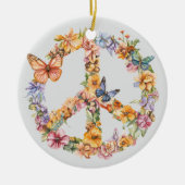 70s 60s Peace Sign Colorful Keramik Ornament (Vorne)