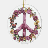 70s 60s Peace Sign Colorful Keramik Ornament (Links)