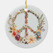 70s 60s Peace Sign Colorful Keramik Ornament (Hinten)