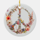 70s 60s Peace Sign Colorful Keramik Ornament (Hinten)