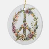 70s 60s Peace Sign Colorful Keramik Ornament (Links)