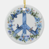 70s 60s Peace Sign Colorful Keramik Ornament (Vorne)