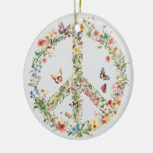 70s 60s Peace Sign Colorful Keramik Ornament (Links)