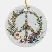 70s 60s Peace Sign Colorful Keramik Ornament (Vorne)