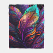 70s 60s Psychedelic Feathers Fleecedecke (Vorderseite)
