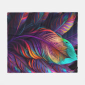70s 60s Psychedelic Feathers Fleecedecke (Vorderseite (Horizontal))