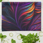 70s 60s Psychedelic Feathers Geschirrtuch (Gefaltet)