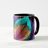70s 60s Psychedelic Feathers Tasse (VorderseiteRechts)