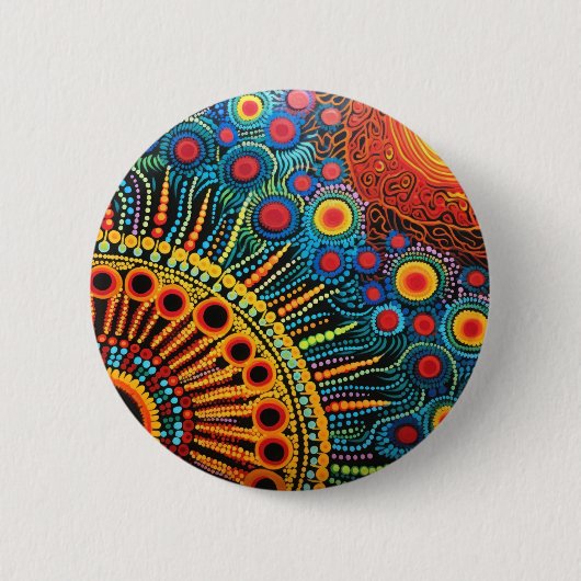 70s 60s Psychedelic Hippy Retro Hip Button (Vorderseite)
