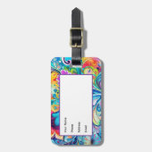 70s 60s Psychedelic Hippy Retro Hip Gepäckanhänger (Vorderseite vertikal)