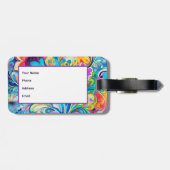 70s 60s Psychedelic Hippy Retro Hip Gepäckanhänger (Rückseite horizontal)