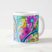 70s 60s Psychedelic Hippy Retro Hip Jumbo-Tasse (Vorderseite Rechts)