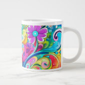 70s 60s Psychedelic Hippy Retro Hip Jumbo-Tasse (Rechts)