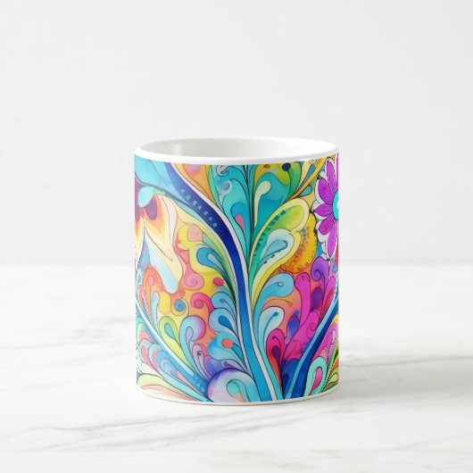 70s 60s Psychedelic Hippy Retro Hip Kaffeetasse (Mittel)
