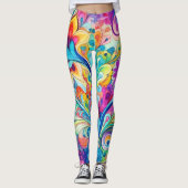70s 60s Psychedelic Hippy Retro Hip Leggings (Vorderseite)