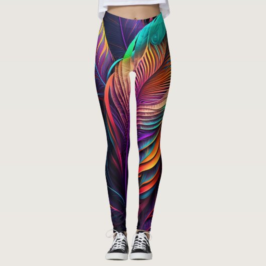 70s 60s Psychedelic Hippy Retro Hip Leggings (Vorderseite)