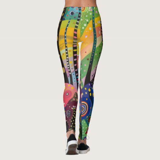 70s 60s Psychedelic Hippy Retro Hip Leggings (Rückseite)