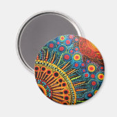 70s 60s Psychedelic Hippy Retro Hip Magnet (Vorderseite/Rückseite)