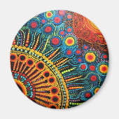 70s 60s Psychedelic Hippy Retro Hip Magnet (Vorne)
