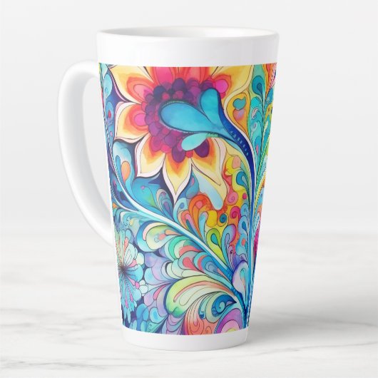 70s 60s Psychedelic Hippy Retro Hip Milchtasse (Linke Ecke)