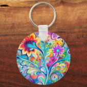 70s 60s Psychedelic Hippy Retro Hip Schlüsselanhänger (Rückseite)