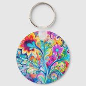 70s 60s Psychedelic Hippy Retro Hip Schlüsselanhänger (Rückseite)