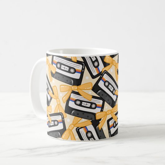 70s 80s 90s Retro Cassette Tape Music Kaffeetasse (Vorderseite Links)