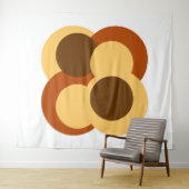 70s Abstract Geometric Circular Shapes Wandteppich (Beispiel (Horizontal))