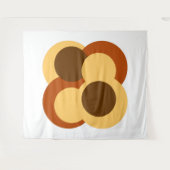 70s Abstract Geometric Circular Shapes Wandteppich (Vorderseite (Horizontal))