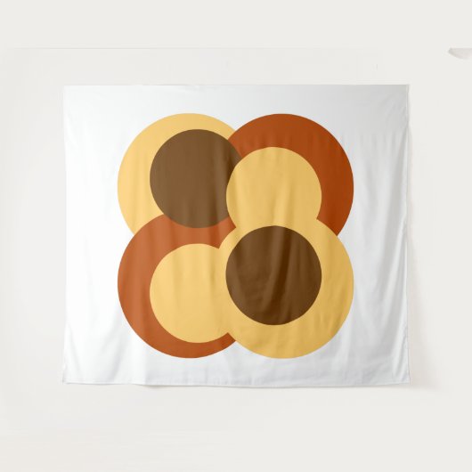 70s Abstract Geometric Circular Shapes Wandteppich (Vorderseite (Horizontal))
