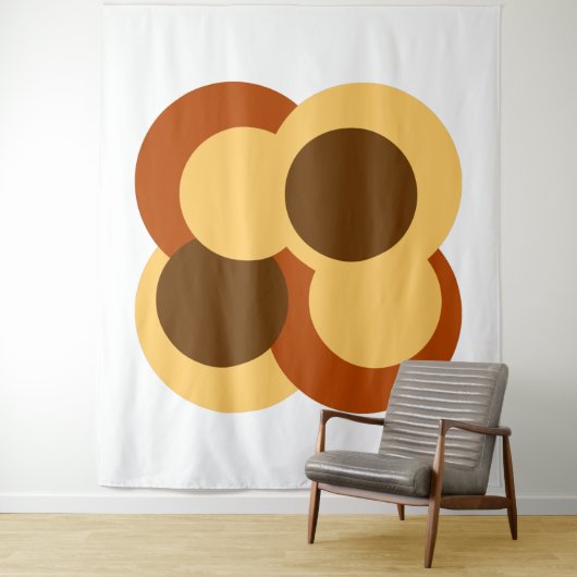 70s Abstract Geometric Circular Shapes Wandteppich (Beispiel)