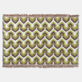 70s Bold Modern Retro Ogee Motif in Greens Decke