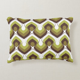 70s Bold Modern Retro Ogee Motif in Greens Dekokissen