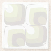 70s Bold Modern Retro Ogee Motif in Greens Glasuntersetzer (Rückseite)